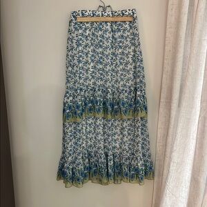 NWOT Floral Blue and Green Women's Skirt
